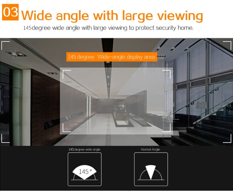 YB-30BH 3 inch Screen 1.0MP Security Camera Taking Picture Door Peephole, Support TF Card