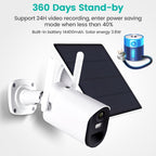 T20 1080P Full HD Solar Powered WiFi Camera, Support Motion Detection, Night Vision, Two Way Audio, TF Card