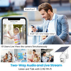 T16 1080P Full HD 4G (US Version) Network Monitoring Solar Powered Camera, Support PIR + Radar Alarm, Night Vision, Two Way Audio, TF Card