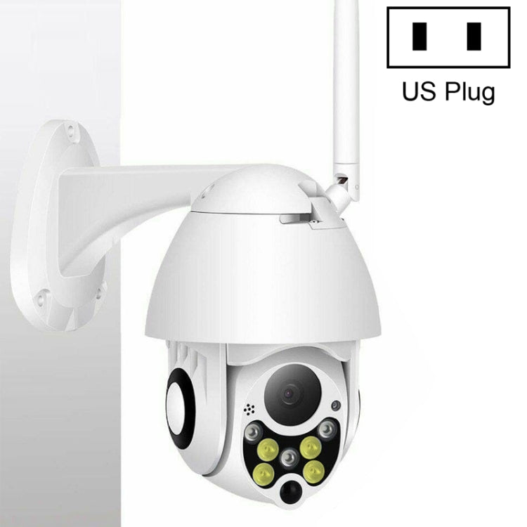 Wireless Surveillance Camera HD PTZ Home Security Outdoor IP66 Waterproof Network Dome Camera, Support Night Vision & Motion Detection & TF Card, US Plug
