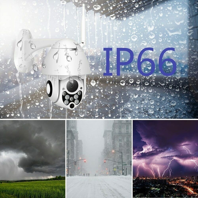 Wireless Surveillance Camera HD PTZ Home Security Outdoor IP66 Waterproof Network Dome Camera, Support Night Vision & Motion Detection & TF Card, US Plug