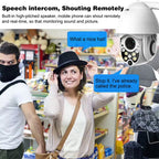 Wireless Surveillance Camera HD PTZ Home Security Outdoor IP66 Waterproof Network Dome Camera, Support Night Vision & Motion Detection & TF Card, US Plug