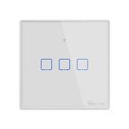 Sonoff T2 Touch 86mm Tempered Glass Panel Wall Switch Smart Home Light Touch Switch, Compatible with Alexa and Google Home, AC 100V-240V, UK Plug