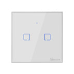 Sonoff T2 Touch 86mm Tempered Glass Panel Wall Switch Smart Home Light Touch Switch, Compatible with Alexa and Google Home, AC 100V-240V, EU Plug