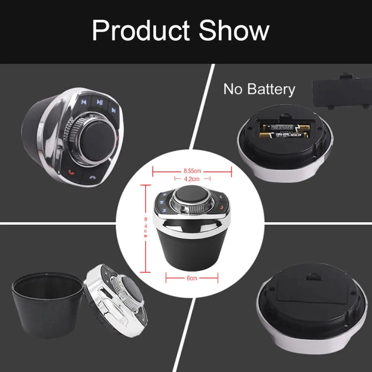 Multifunctional Car Cup Holder Wireless Knob Button Steering Wheel Button Remote Control without Light