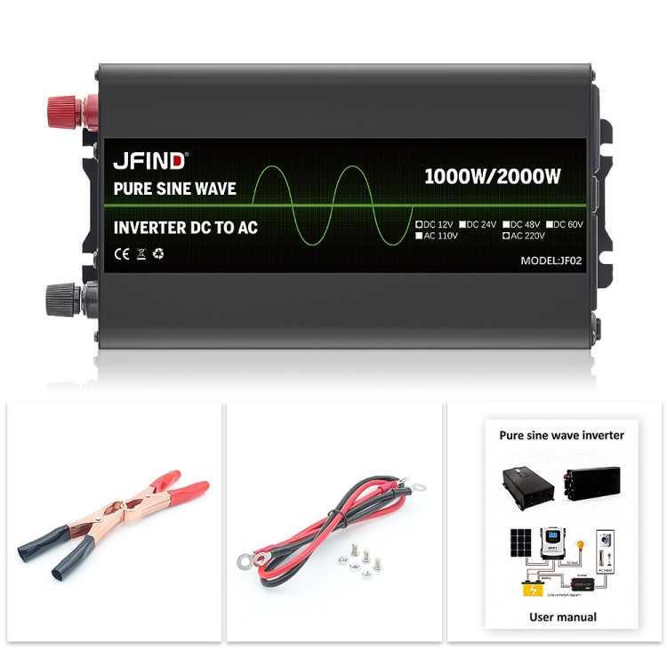 JFIND JF02 1000W 12V to 220V Pure Sine Wave Power Inverter