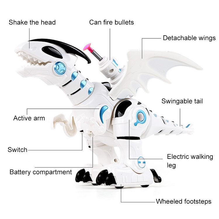 Electric Mechanical Fighting Dinosaur Children Dinosaur Model Toy, Support Walking & Lighting & Sound & Launch Soft Bullet