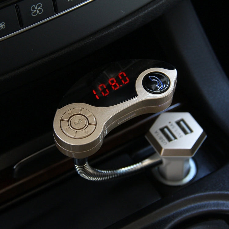 GT86 Dual USB Charger Car Bluetooth FM Transmitter Kit, Support LCD Display / TF Card Music Play / Hands-free