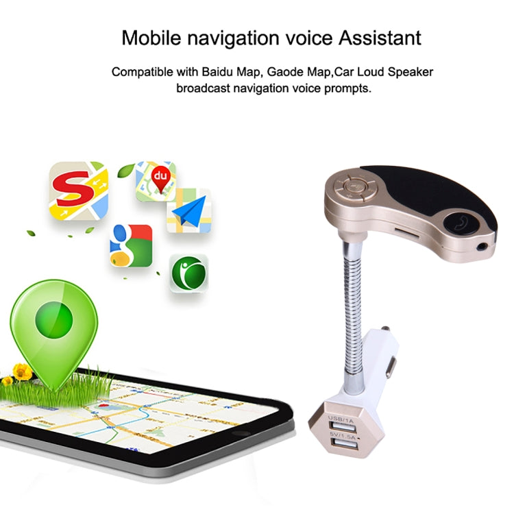 GT86 Dual USB Charger Car Bluetooth FM Transmitter Kit, Support LCD Display / TF Card Music Play / Hands-free