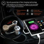 GT86 Dual USB Charger Car Bluetooth FM Transmitter Kit, Support LCD Display / TF Card Music Play / Hands-free