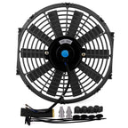 12V 80W 12 inch Car Cooling Fan High-power Modified Tank Fan Cooling Fan Powerful Auto Fan Mini Air Conditioner for Car