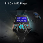 T11 Bluetooth FM Transmitter Car MP3 Player with LED Display, Support Double USB Charge & Handsfree & TF Card & U Disk Music Play Function