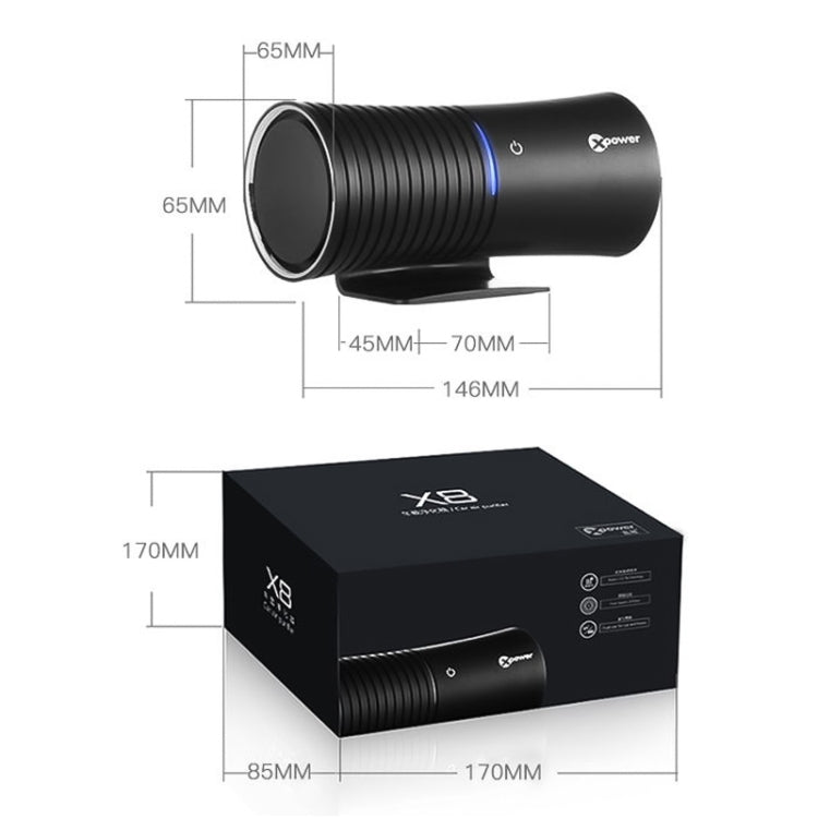 XPower X8 Car MAF Nano Air Purifier Negative Ions Air Cleaner
