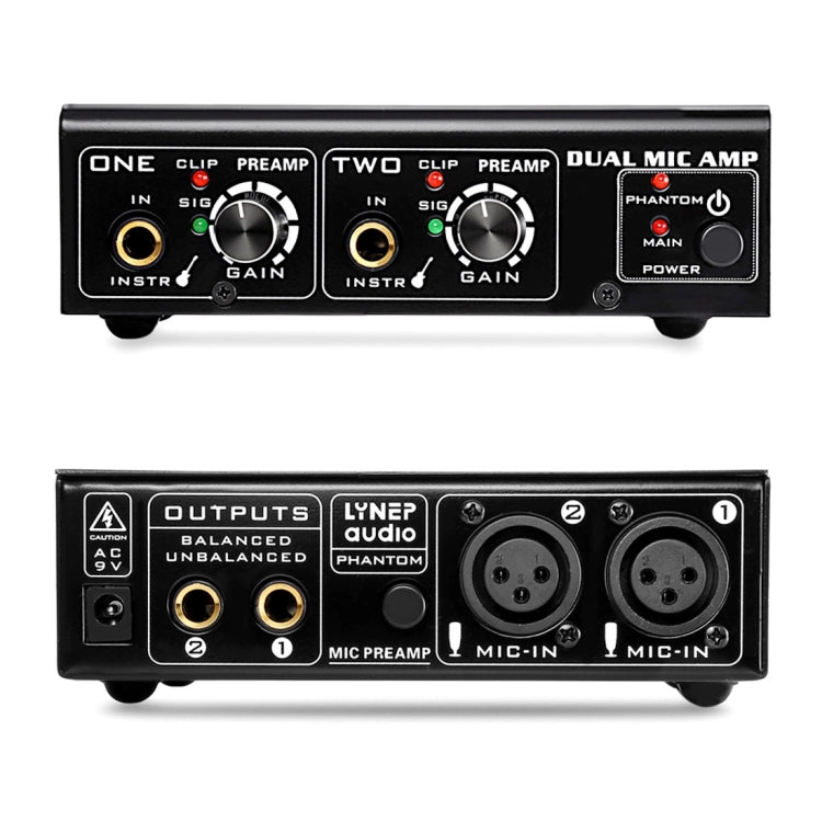 LINEPAUDIO A961 2-Channel Microphone Amplifier Electric Guitar Electric Bass Amplifier
