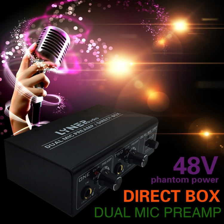 LINEPAUDIO A961 2-Channel Microphone Amplifier Electric Guitar Electric Bass Amplifier