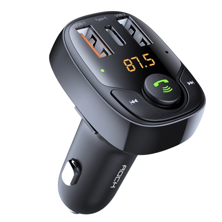 ROCK B301 Dual USB + PD Bluetooth 5.0 FM Transmitter & Car Charger, Support TF Card / U-disk