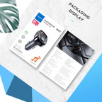 ROCK B301 Dual USB + PD Bluetooth 5.0 FM Transmitter & Car Charger, Support TF Card / U-disk