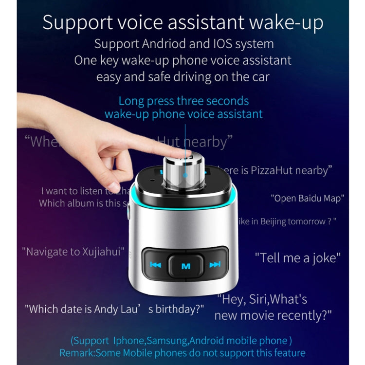 BC42 Bluetooth 5.0 Multi-function Car Colorful Atmosphere Lamp MP3 Player, Support TF Card & U Disk & FM