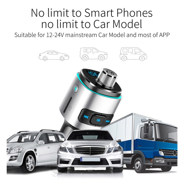 BC42 Bluetooth 5.0 Multi-function Car Colorful Atmosphere Lamp MP3 Player, Support TF Card & U Disk & FM