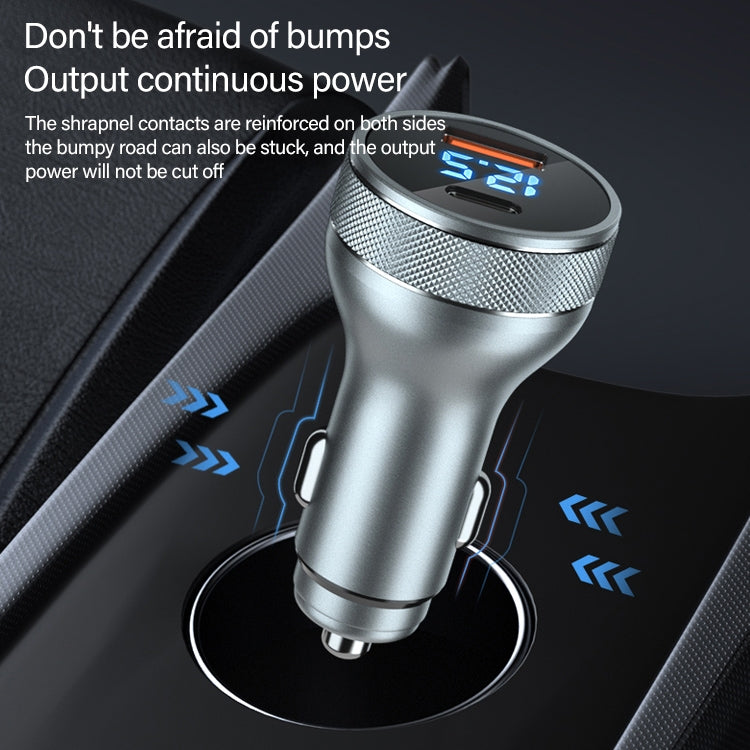 ACC-568 PD 20W USB-C / Type-C + USB Digital Display Fast Charge Car Charger