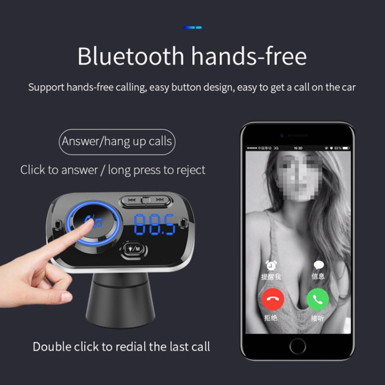 BC49BQ Car Digital Radio Receiver Bluetooth MP3 Player FM Transmitter Voice Assistant QC3.0 Quick Charger