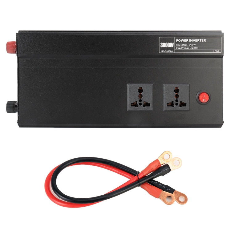 3000W DC 24V to AC 220V Car Multi-functional Sine Wave Power Inverter, Random Color Delivery