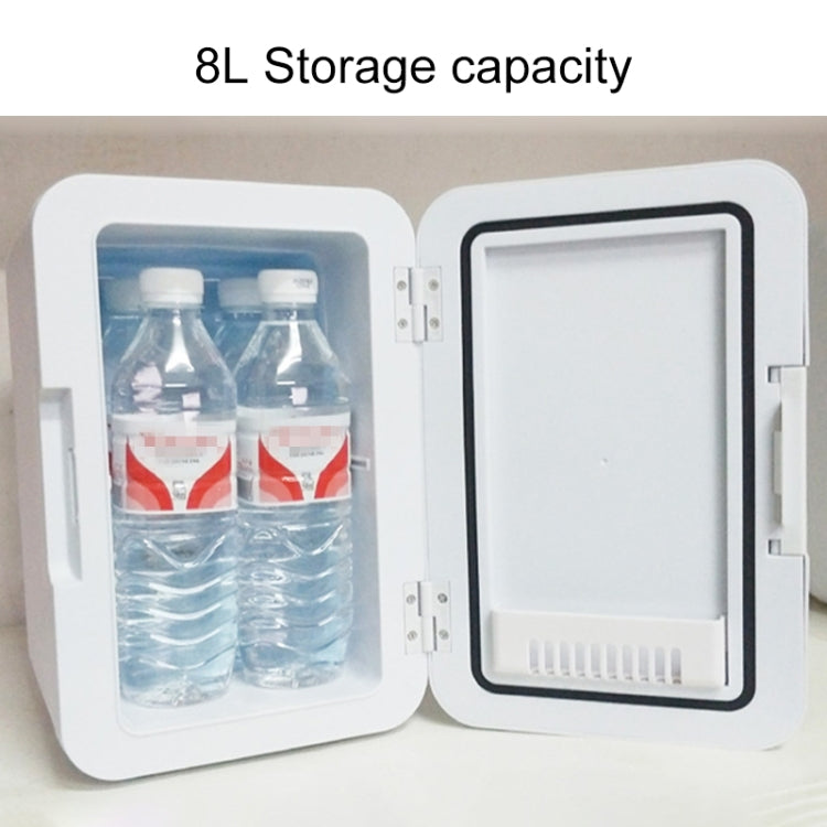 8L 37-48W Tempered Glass Panel Car / Home Mini Refrigerator US Plug