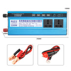 Carmaer 24V to 220V 2200W Three Socket Car Double Digital Display Inverter Household Power Converter