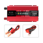 Carmaer Universal 12V to 220V 1200W Car LCD Display Inverter Household Power Converter