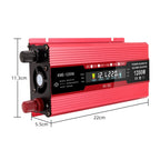 Carmaer Universal 12V to 220V 1200W Car LCD Display Inverter Household Power Converter