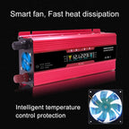 Carmaer Universal 24V to 220V 2000W Car LCD Display Inverter Household Power Converter