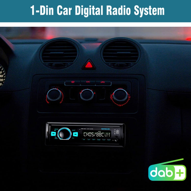 1-Din Car DAB Radio Player Stereo System FM Receiver, Support Bluetooth & U Disk & MP3 & TF Card