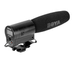 BOYA BY-DMR7 Shotgun Condenser Broadcast Microphone with LCD Display & Integrated Flash Recorder for Canon / Nikon / Sony DSLR Cameras and Video Cameras