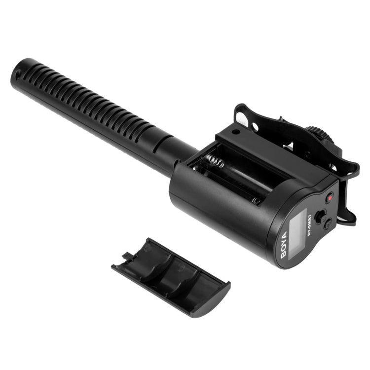 BOYA BY-DMR7 Shotgun Condenser Broadcast Microphone with LCD Display & Integrated Flash Recorder for Canon / Nikon / Sony DSLR Cameras and Video Cameras