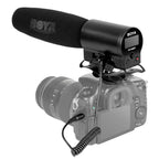 BOYA BY-DMR7 Shotgun Condenser Broadcast Microphone with LCD Display & Integrated Flash Recorder for Canon / Nikon / Sony DSLR Cameras and Video Cameras