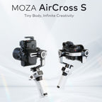 MOZA AirCross S 3 Axis Foldable Handheld Gimbal Stabilizer for DSLR Cameras and Smart Phone