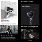MOZA AirCross S 3 Axis Foldable Handheld Gimbal Stabilizer for DSLR Cameras and Smart Phone
