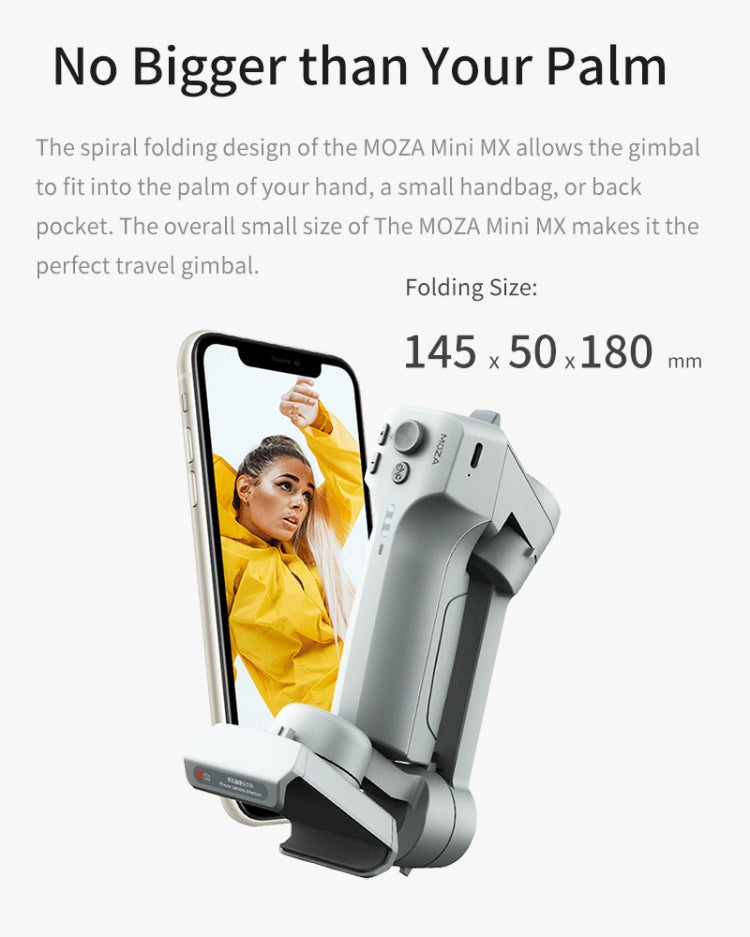 MOZA Mini MX 3 Axis Foldable Handheld Gimbal Stabilizer for Action Camera and Smart Phone
