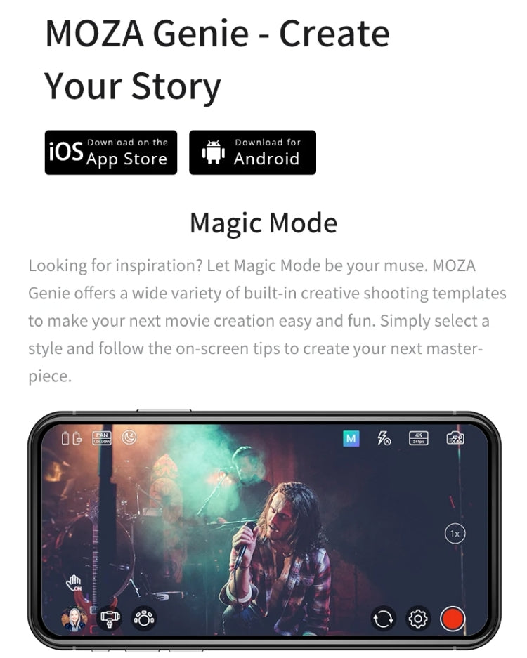 MOZA Mini MX 3 Axis Foldable Handheld Gimbal Stabilizer for Action Camera and Smart Phone