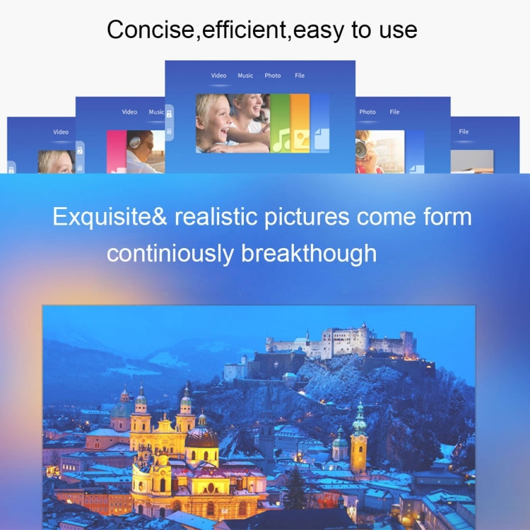 YG-300 0.8-2M 24-60 inches 400-600 Lumens LED Projector HD Home Theater with 3 in 1 Video Convert Cable & Remote Controller, Size: 12.6 x 8.6 x 4.6 cm, EU Plug