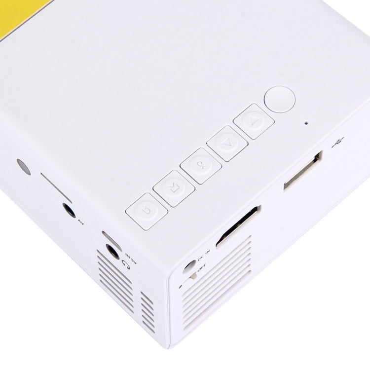 YG-300 0.8-2M 24-60 inches 400-600 Lumens LED Projector HD Home Theater with 3 in 1 Video Convert Cable & Remote Controller, Size: 12.6 x 8.6 x 4.6 cm, EU Plug