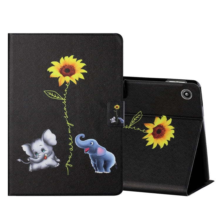 Colored Drawing Horizontal Flip Leather Case with Holder & Card Slots