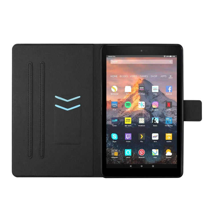 Colored Drawing Horizontal Flip Leather Case with Holder & Card Slots