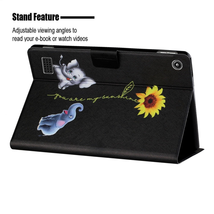 Colored Drawing Horizontal Flip Leather Case with Holder & Card Slots