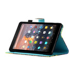 Sewing Thread Horizontal Painted Flat Leather Case with Pen Cover & Anti Skid Strip & Card Slot & Holder