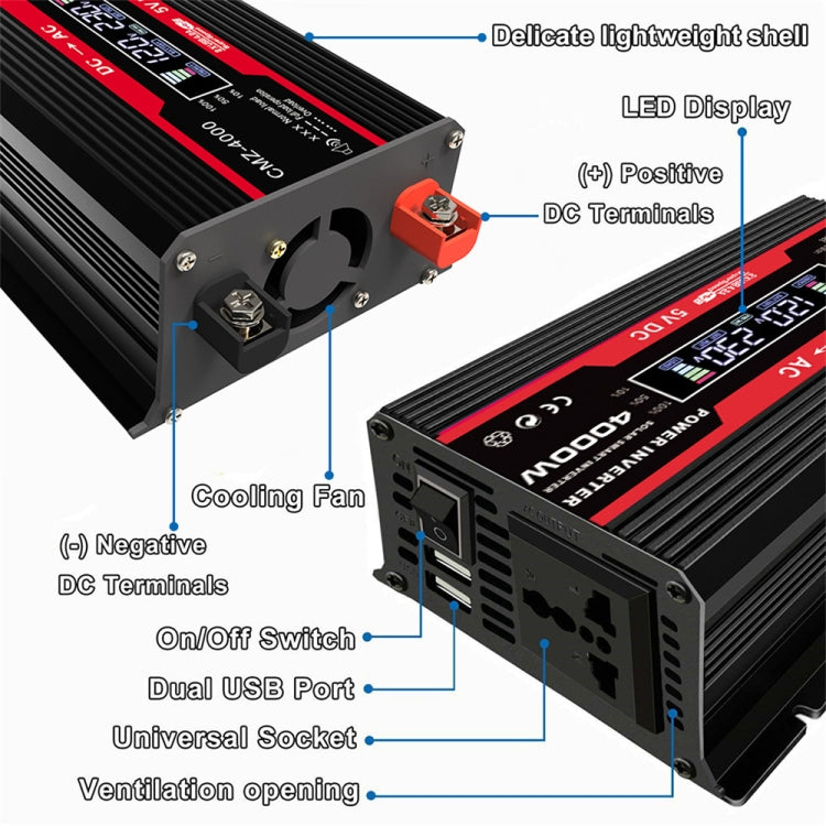 Zhizun 12V to 220V 4000W Car Power Inverter