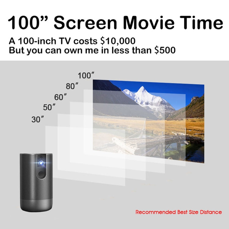 WEJOY A5 1920x1080P 200 Lumens Multi-function Portable Home Theater LED HD Digital Projector Bluetooth Speaker, Android 7.1, 2G+16GB,