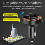 BC52 QC3.0 Fast Charging Car Colorful Atmosphere Light Bluetooth MP3 Player FM Transmitter