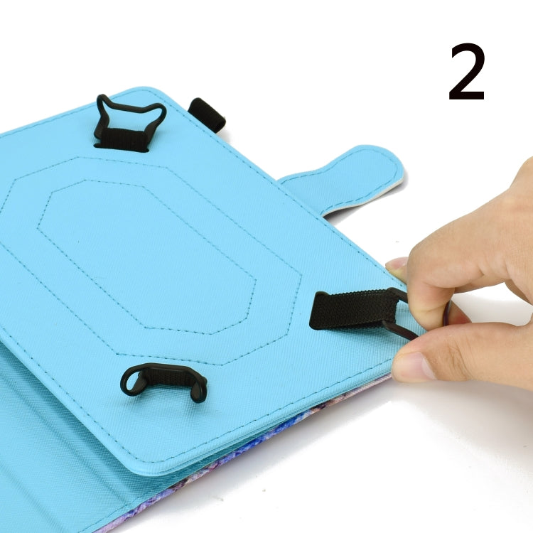 Universal Colored Drawing Horizontal Flip PU Leather Case with Holder & Card Slot