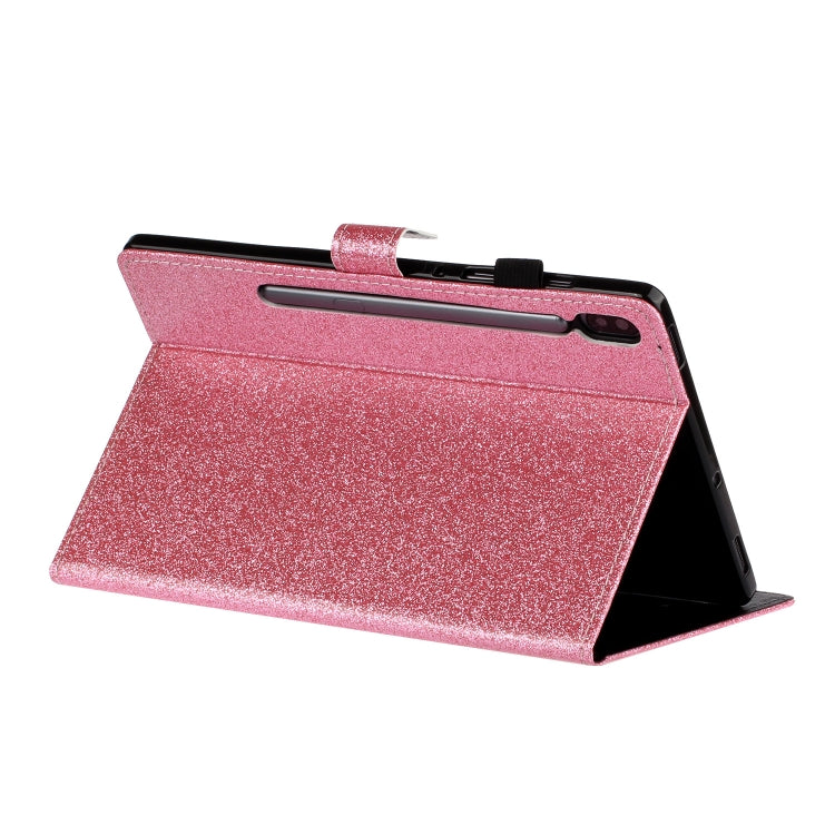 Varnish Glitter Powder Horizontal Flip Leather Case with Holder & Card Slot